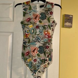 Women’s embroidered floral bodysuit